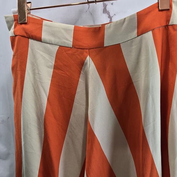 Mare Ware Skirt Womens XS Orange Stripe Midi Circle Diagonal 50s Long Isla - Picture 5 of 12